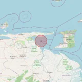 Mapa del epicentro — al este de Carúpano