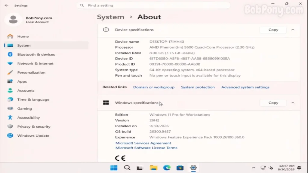Un parche abre Windows 11 26H2 a equipos con CPU antiguas