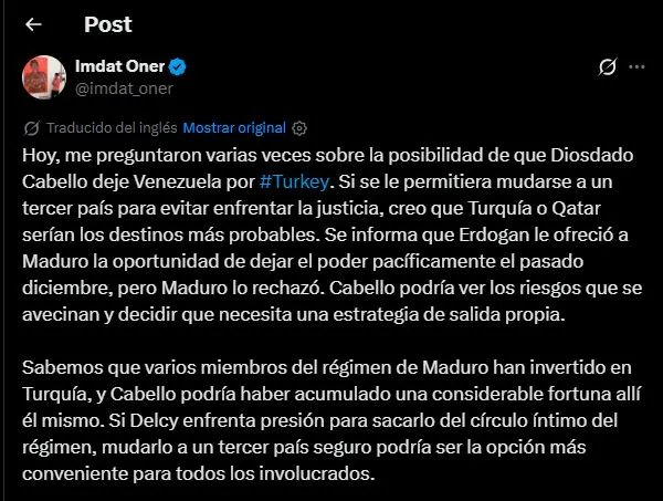 Vuelos privados a Estambul elevan preguntas sobre Cabello