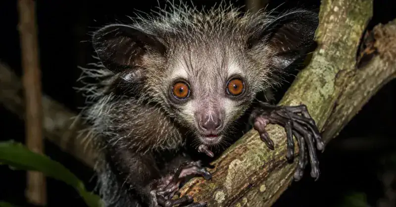 El aye-aye, el único primate con 12 dedos en las manos y un pseudopulgar que desconcierta a los científicos