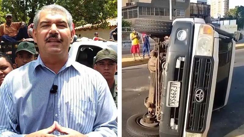
				Alcalde Luis Caldera herido tras volcamiento de camioneta			