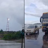 Cable de alta tensión cae sobre chalana en el Orinoco