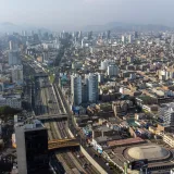Expansive aerial view of Lima, showcasing its urban landscape and architecture in Callao Region.