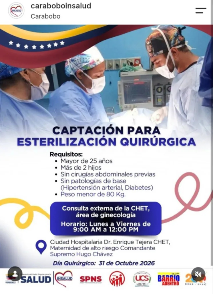 Valencia convoca evaluación previa para esterilizaciones del 31