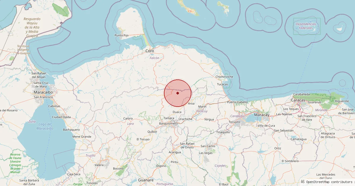 Mapa del epicentro — al noroeste de San Felipe