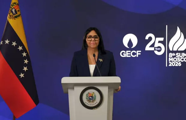 Delcy Rodríguez defiende el papel de Venezuela en el mercado de gas