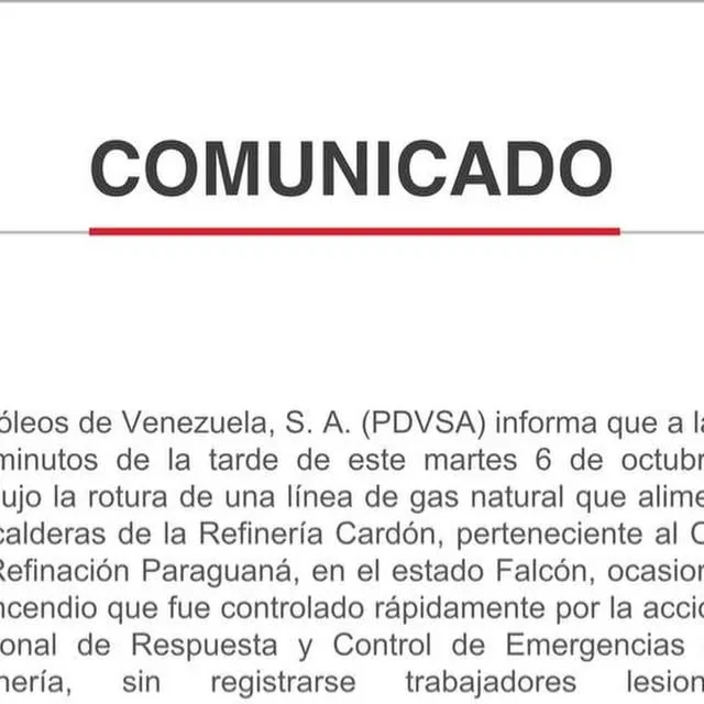 Publicación de Instagram de PDVSA