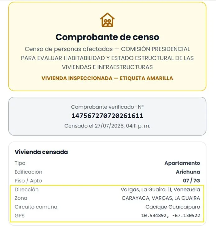 Falla en censo frena créditos a damnificados de Arichuna