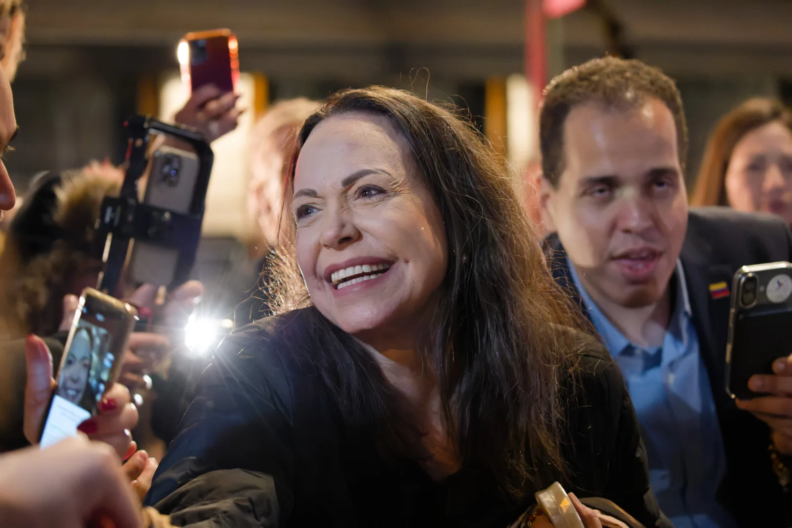 María Corina Machado greeting crowd during Nobel Week 2025 01