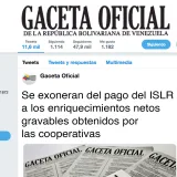 Decreto exonera del ISLR a las cooperativas por un año