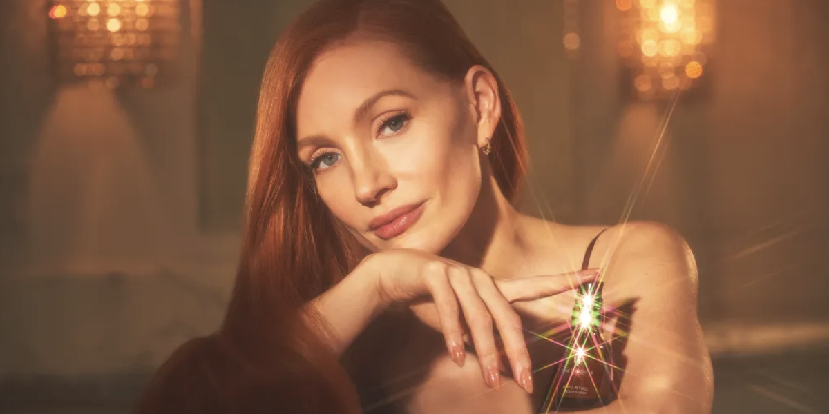 Rutina nocturna completa de Jessica Chastain para piel seca