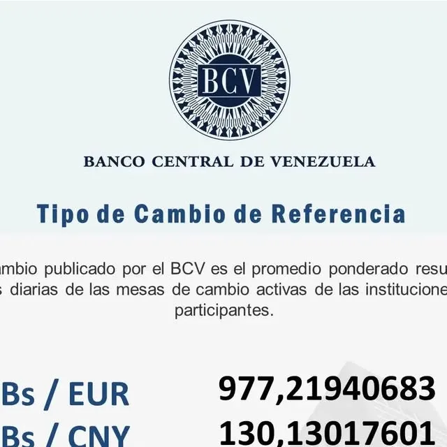 Publicación de Instagram de Banco Central de Venezuela