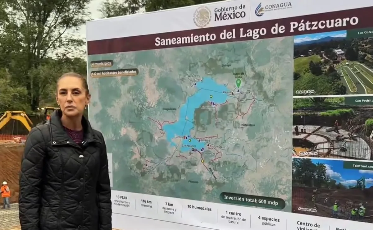 Sheinbaum supervisa obras en Pátzcuaro dentro del plan
