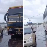 Cable eléctrico cae sobre autobús en el río Orinoco