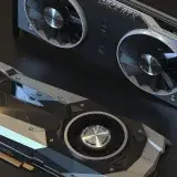 Top view of NVIDIA GTX 1080 and RTX 2080 graphics cards used in advanced computer setups.