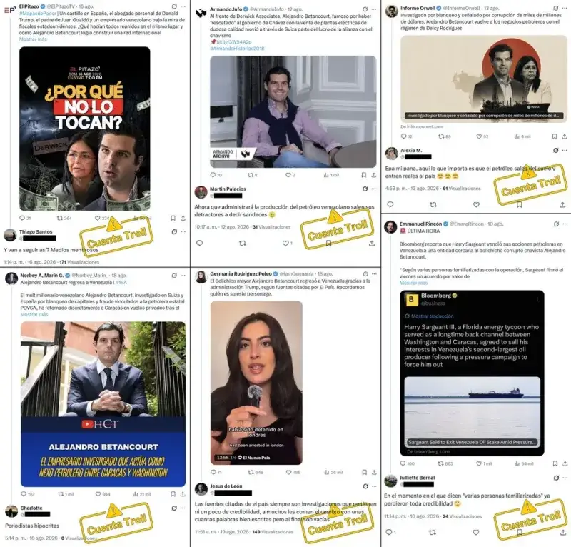 Red de cuentas falsas defiende al empresario Alejandro Betancourt