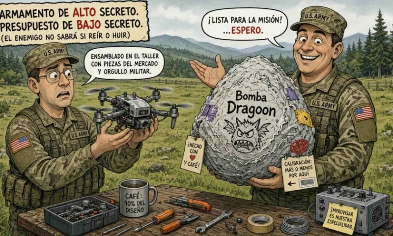 Soldados de EE. UU. ensamblan y prueban un dron de ataque