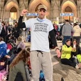 Nahuel Gallo recorrió 60 km a Luján y pidió por presos