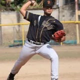 Joven jugador de béisbol en acción lanzando en un campo al aire libre durante el día.