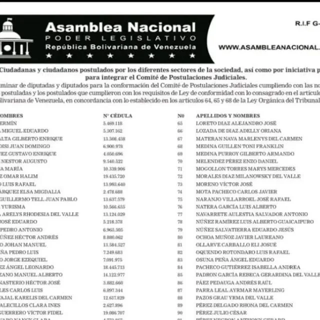 Publicación de Instagram de Asamblea Nacional 🇻🇪