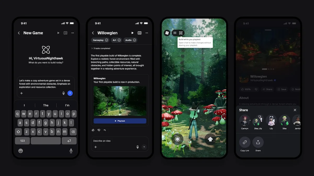 Roblox estrena en su app móvil una función para crear juegos con IA