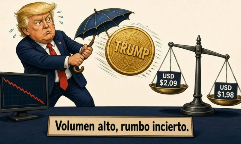 TRUMP baja a USD 2,09 con señales mixtas y alto volumen
