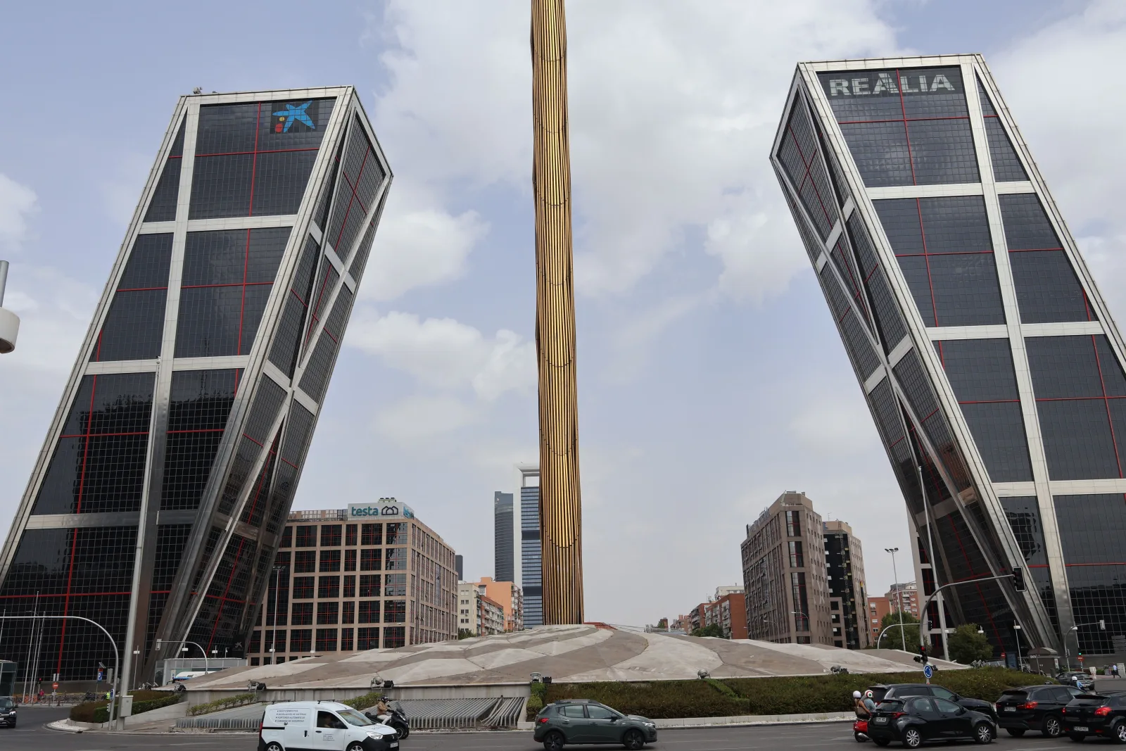 The Puerta de Europa towers stand tall in Madrid's skyline, a modern architectural marvel.