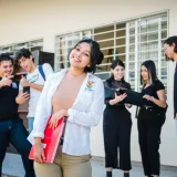 University students socializing and studying outdoors in Culiacán, Sinaloa, México.