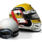 Composición de los cascos de Phil Hill y Charles Leclerc