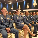 Formal military ceremony in Mato Grosso, Brazil featuring uniformed personnel.