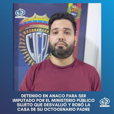 
				Detenido hombre en Anaco por robar y dejar en la calle a sus padres			