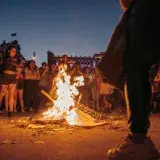 Chavistas protestan en Caracas con quema de banderas de EE. UU