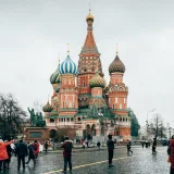 Saint Basil's Cathedral. Church in Red Square in Moscow, Russia (nearby the Kremlin). The cathedral foreshadowed the climax of Russian national architecture in the 17th century.