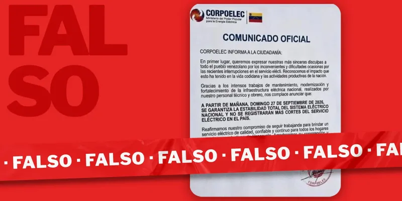 Falso comunicado de Corpoelec promete el fin de los apagones
