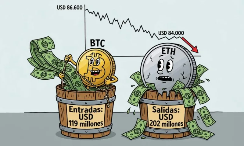 ETF de Bitcoin suman USD 119 millones y Ether sigue saliendo