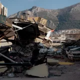 Devastating earthquake destruction in Antakya, showing collapsed buildings and debris.