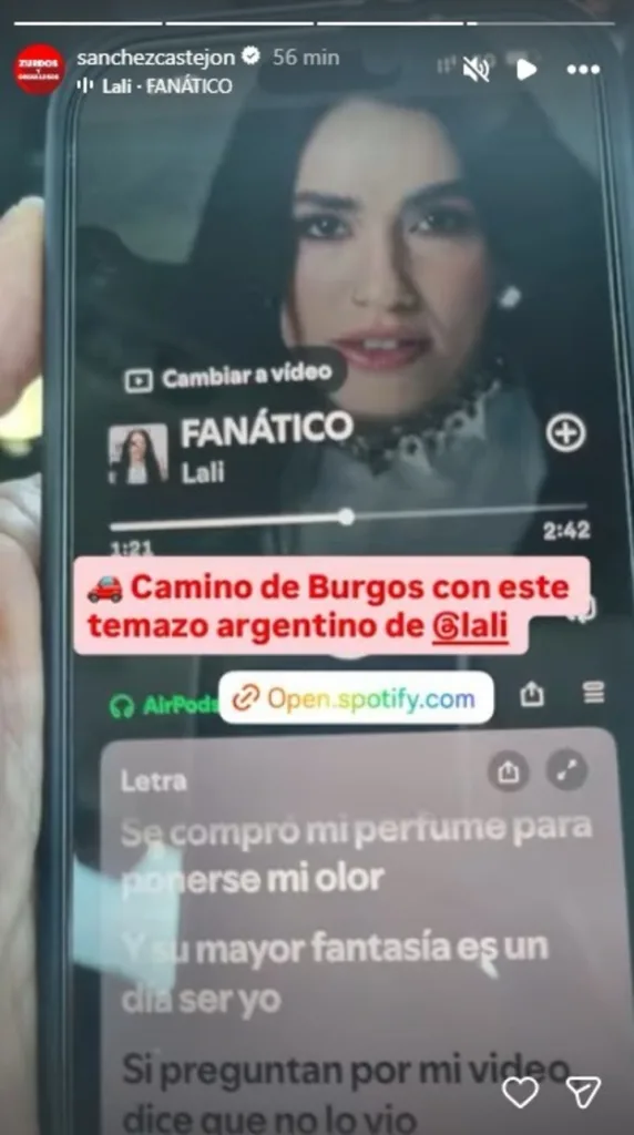 Sánchez respondió a los ataques de Milei con una canción de Lali
