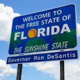 Cartel de bienvenida al estado de Florida