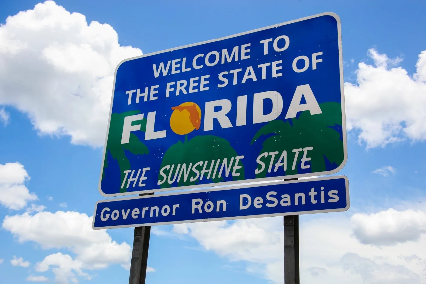 Cartel de bienvenida al estado de Florida