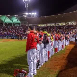 Los jugadores del Cardenales de Lara