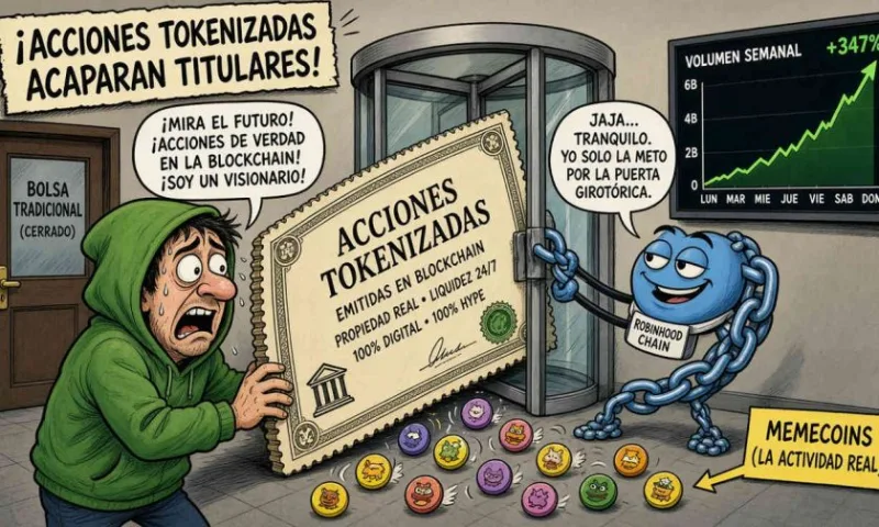 Acciones tokenizadas mueven US$3.400 millones por semana