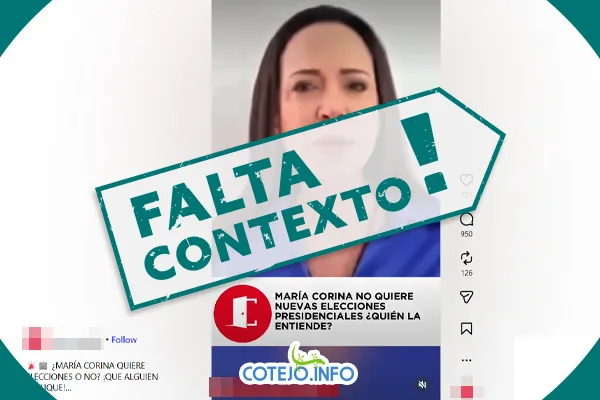 Video de María Corina Machado sobre elecciones es de 2025