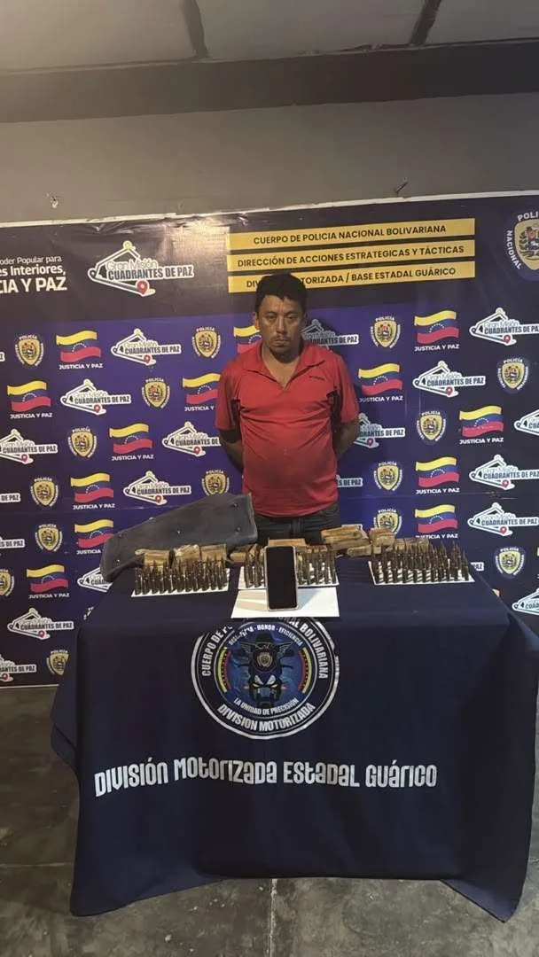 Detienen en Guárico a un hombre con 249 cartuchos de fusil