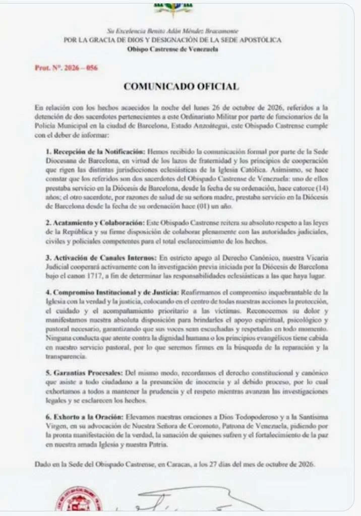 PNB detuvo en Barcelona a dos curas del ordinariato militar
