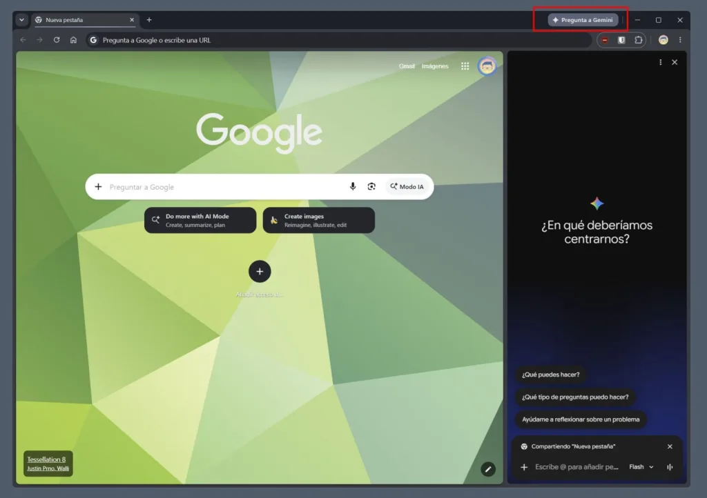 Chrome permite ajustar cómo Gemini accede a tus pestañas