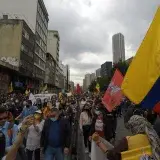 National strike of April 28, 2021 in Bogotá, Colombia.