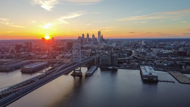 Filadelfia desde el río Delaware