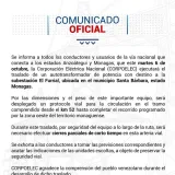 Restringirán paso entre Anzoátegui y Monagas este martes