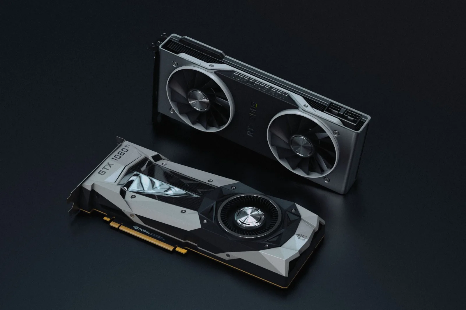 Un primer plano de unidades GPU modernas, ideal para contenidos visuales de videojuegos y tecnología.