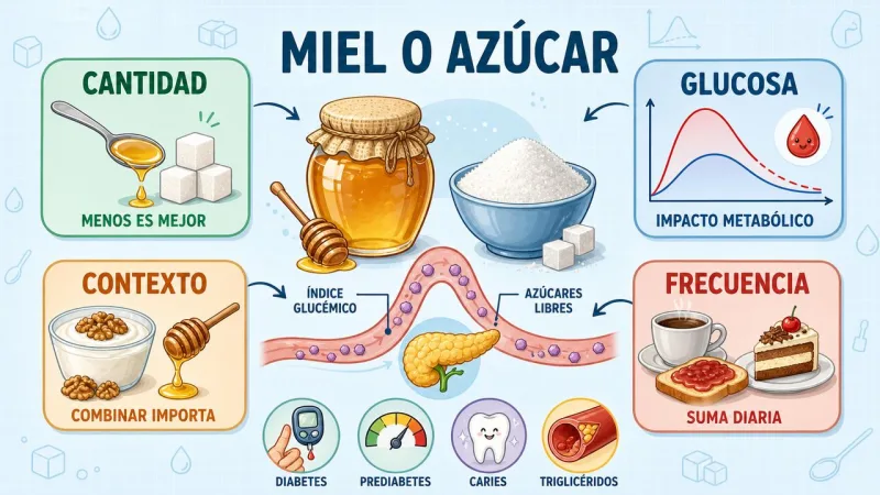 Miel o azúcar: la diferencia real está en la cantidad